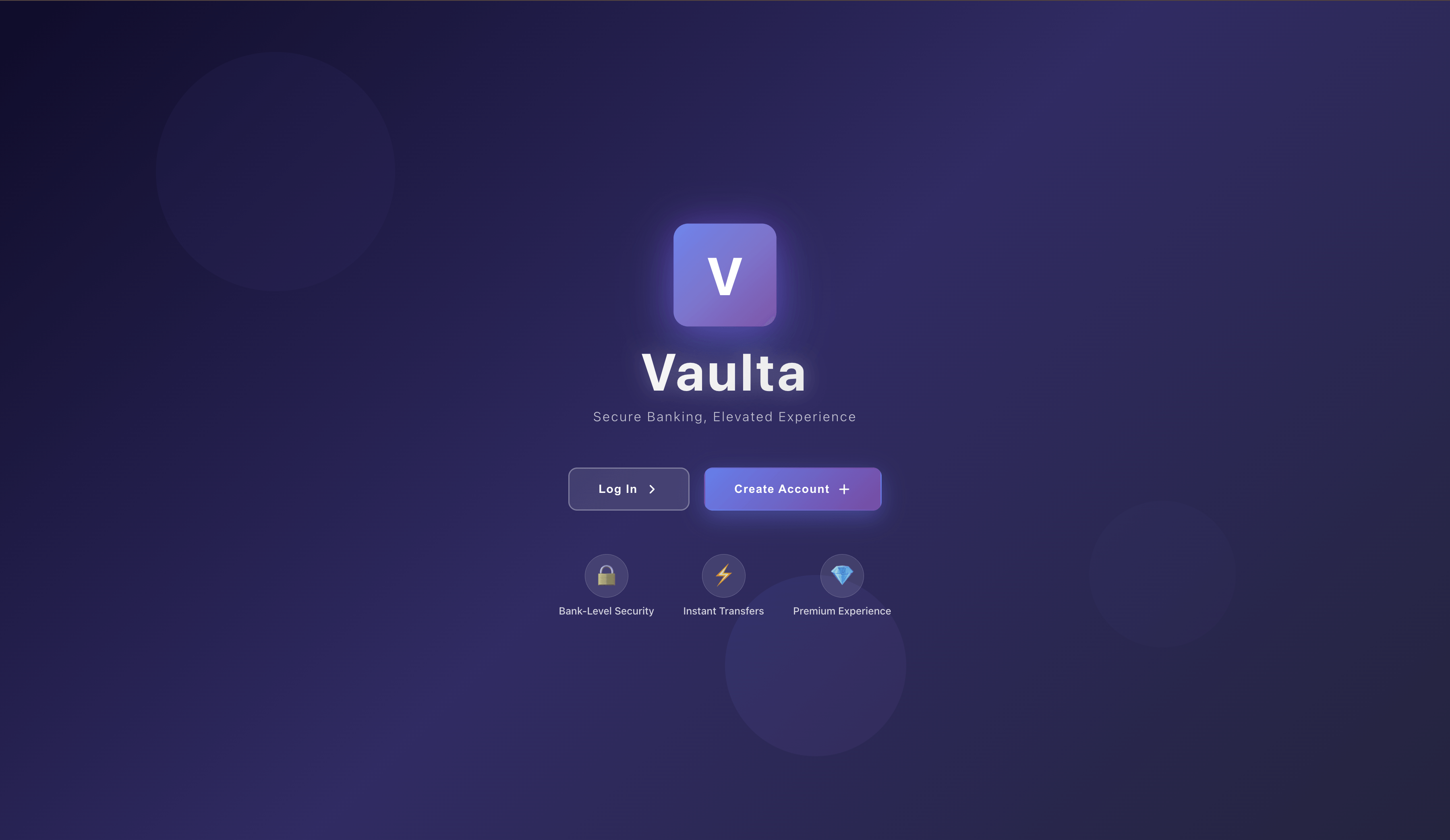 Vaulta landing page