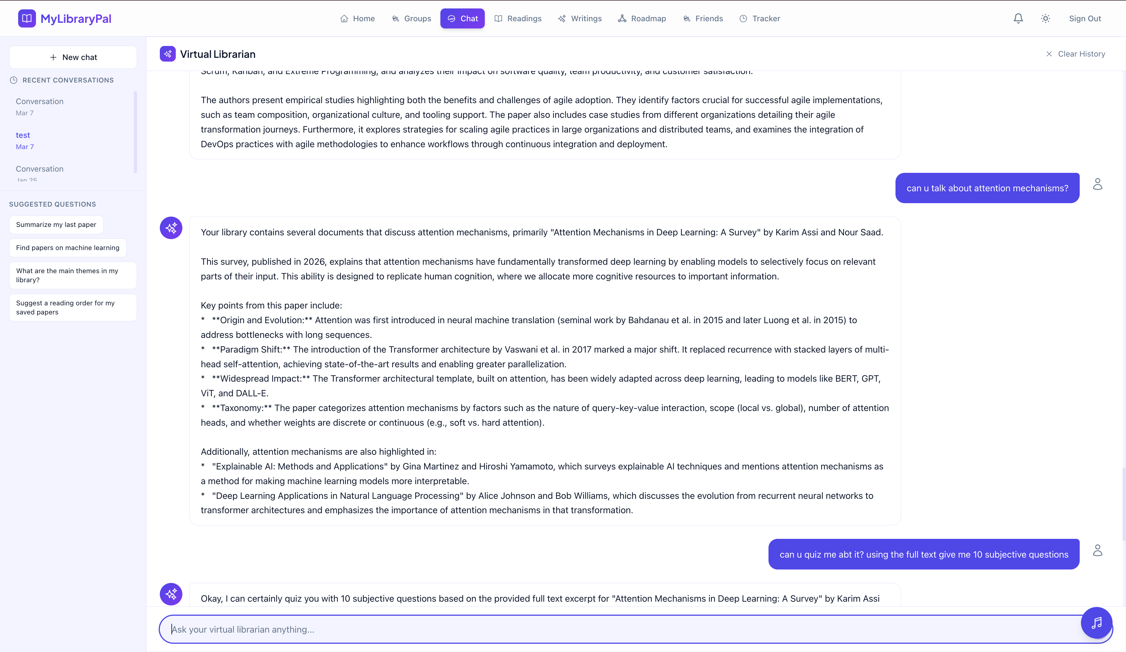 Virtual Librarian chatbot